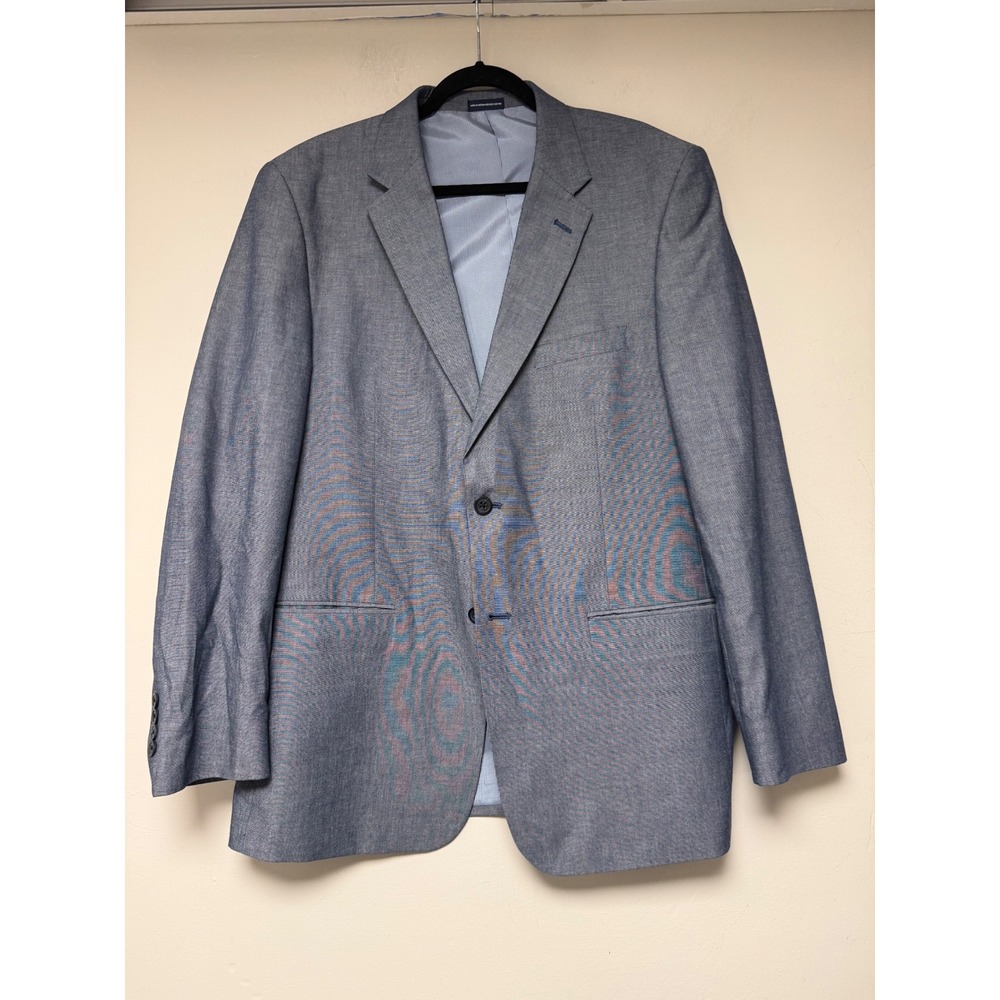 Stafford Essentials Men's 44 Long‎ Grey Classic Fit Two Button Suit Coat Blazer